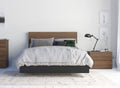Nexera 3-Piece Bedroom Set with Bed Frame, Headboard & Nightstand, Full|Walnut & Black