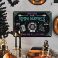 Witch Service Witch Potion Tin Metal Sign, Wall Art Plaque Witch Sign Decorations