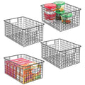 Shiok DecorSteel Multipurpose Storage Organizer Bin Basket With Handles (4 Pack)  For Kitchen Cabinets, Pantry, Bathroom, Laund