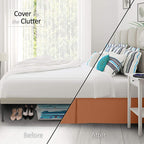 Nestl Rust Full Xl Bed Skirt - Full Xl Size Bed Skirt 14 Inch Drop - Brushed Microfiber Bed Skirts - Hotel Quality Pleated Bed Skirt - Shrinkage & Fade Resistant