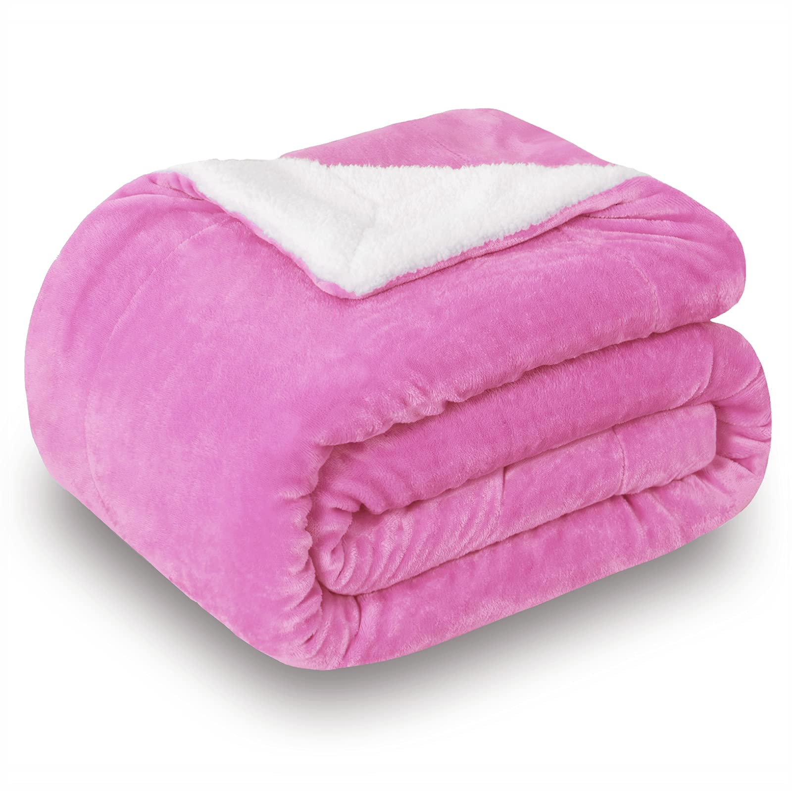 Sochow Sherpa Fleece Throw Blanket, Double-Sided Super Soft Luxurious Plush Blanket Throw Size, Pink, 50X60 Inches