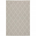 HomeRoots Grey Polypropylene 3’x5’ Gray and Ivory Trellis Indoor Outdoor Area Rug