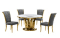 Best Quality Furniture D325-4Sc324 Dining Set, 5 Piece, Dark Gray/Gold