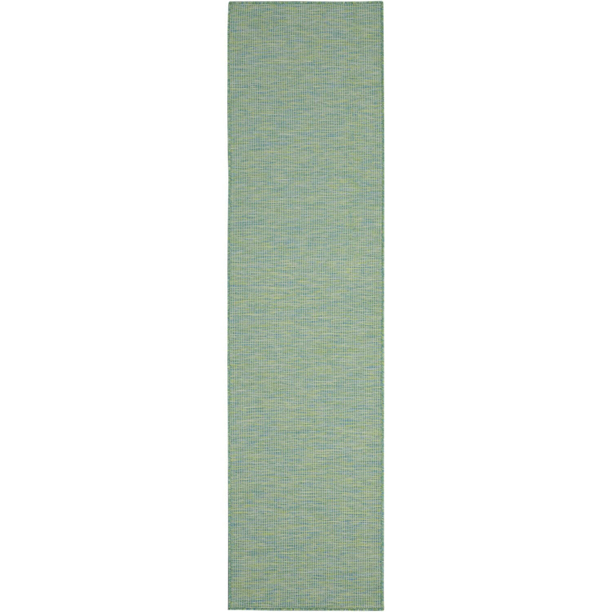 Nourison Positano Indoor/Outdoor Blue/Green 2'2' X 8' Area Rug, Easy Cleaning, Non Shedding, Bed Room, Living Room, Dining Room