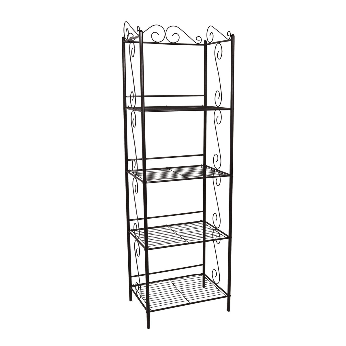 HomeRoots Brown Bookcase - 70' H/Copper Metal Etagere