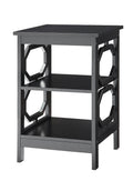 Convenience Concepts Omega End Table with Shelves, Black