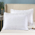 Winlife American Style Quilted Embroidered Solid Color Pillow Cases King Size 100% Cotton Boho Chic Printed Pillow Shams Set Of