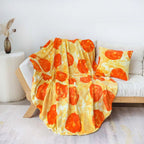 Bnuitland 72 Inch Pizza Funny Blanket With Throw Pillow Cover (18  18''),300 Gsm Double Sided Giant Funny Realistic Food Blanket