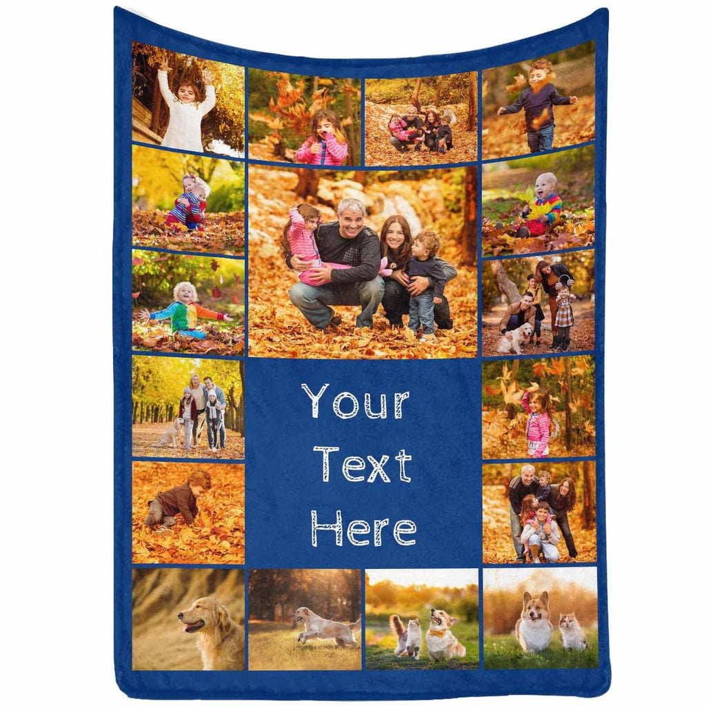 Custom Blanket Personalized Blanket With Photos Text 17 Photos Customized Picture Throw Blanket For Adult Kids Friends For Birth