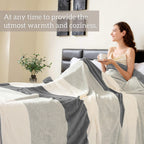 Homelike Moment Fleece Bed Blankets Queen Size Grey, Soft Fluffy Queen Blanket, Fuzzy Cozy Plush Flannel Big Blanket For Couch S
