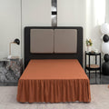 Bed Skirt Queen Size Ruffled Bed Skirt With Split Corners, Queen Bed Skirt 14 Inch Drop, Tsutomi Queen Size Bed Skirt Terracotta
