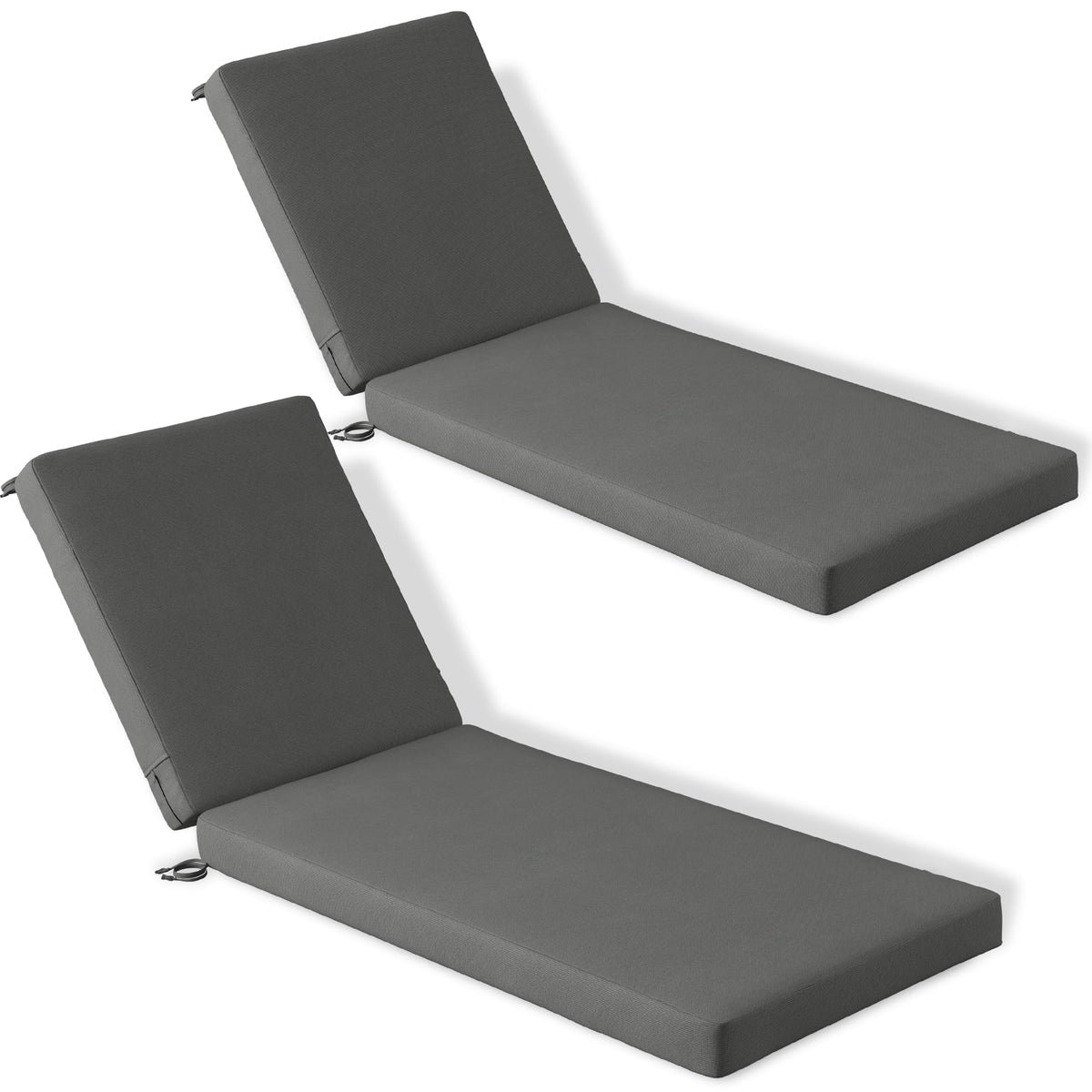 Codi Chaise Lounge Cushions Outdoor, Pool Lounges Chair Cushion Set, Waterproof For Patio Furniture, 72 X 22.5 X 3.5 Inch 2Pk Gr