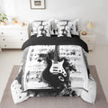 Feelyou Music 7 Pieces Bedding Set Twin Size Guitar Comforter Set With Sheets For Kids Boys Girls Rock Music Bed In A Bag Guitar