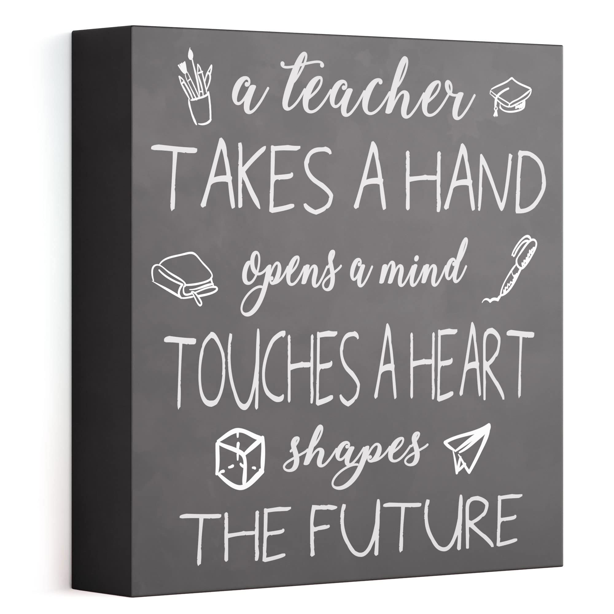 Barnyard Designs Wooden Box Sign Motivational Desk Decor, Inspirational Office Desk Decorations for Women Office Bathroom Shelf 