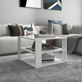 Vidaxl Coffee Table White 23.6"X23.6"X15.7" Engineered Wood