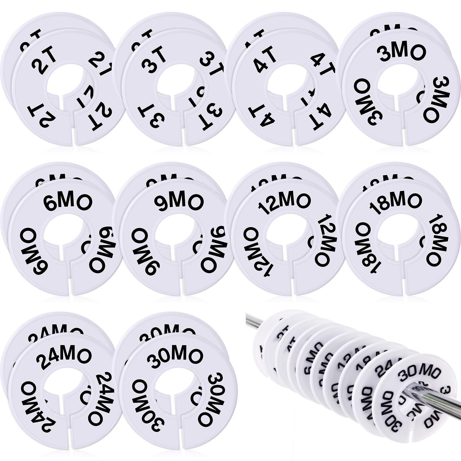 Blulu 10 Pack Clothing Rack Size Dividers Round Hangers Dividers