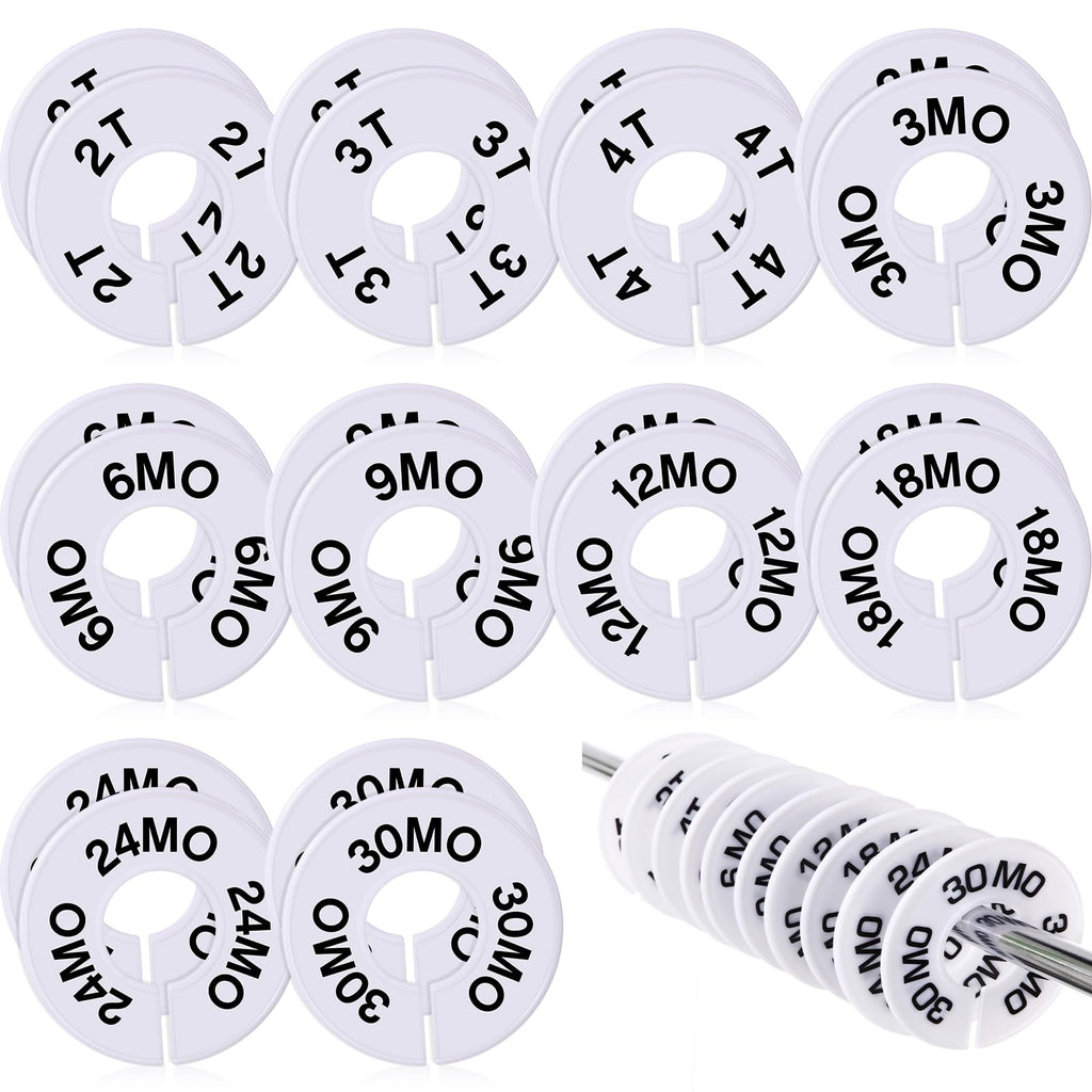 Blulu 10 Pack Clothing Rack Size Dividers Round Hangers Dividers