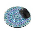 Wirester Non-Slip Round Mousepad, Bohemian Blue Teal Mandala Mouse Pad For Home, Office And Gaming Desk
