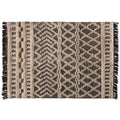 Baxton Studio Heino Modern And Contemporary Ivory And Charcoal Handwoven Wool Area Rug