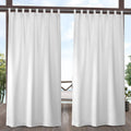Exclusive Home Cabana Solid Indoor/Outdoor Light Filtering Hook-and-Loop Tab Top Curtain Panel, 54''x96'', Winter White, Set of 