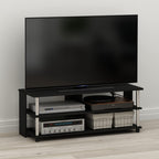 Furinno Sully 3-Tier Stand for TV up to 48 Inch, Americano/Chrome