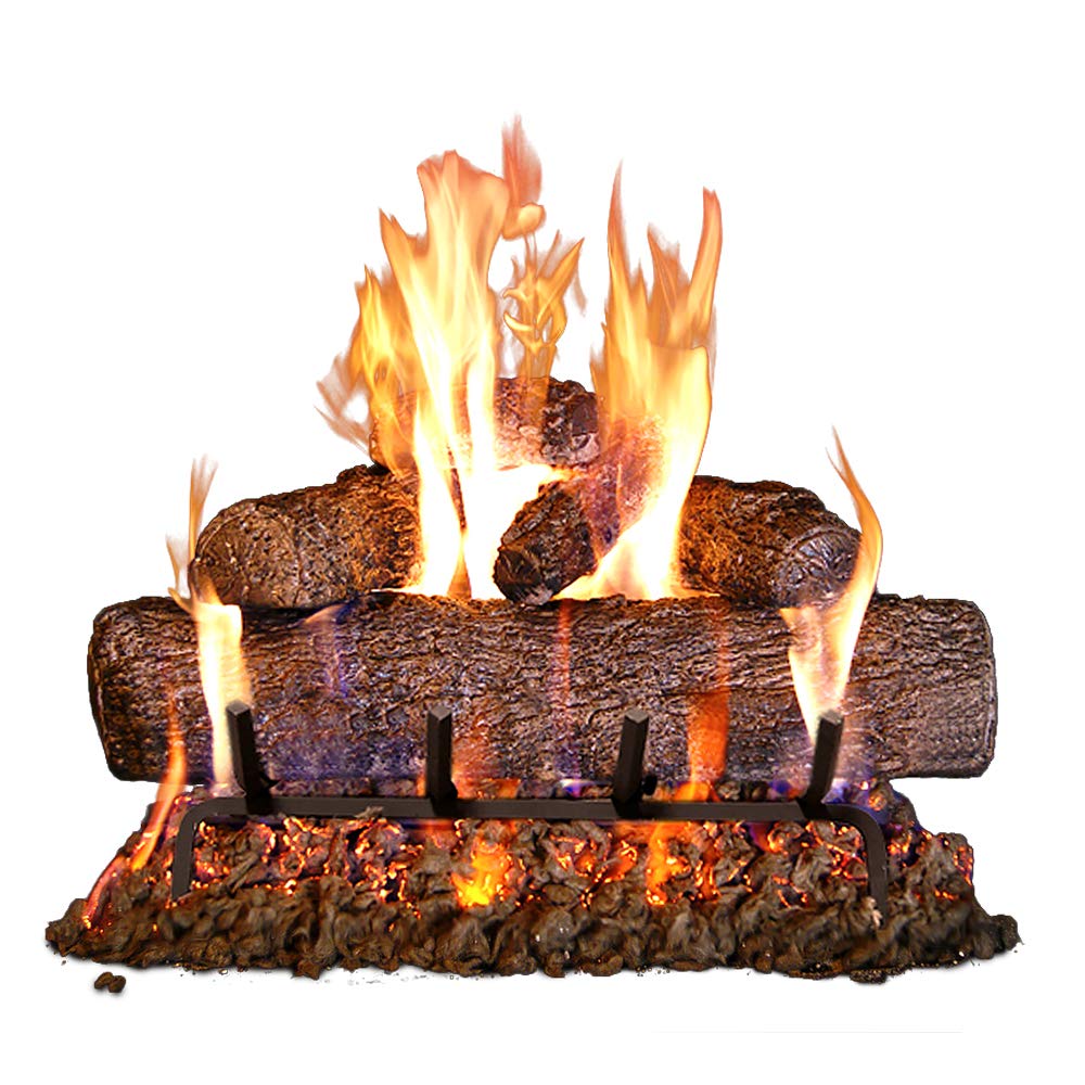 Peterson Real Fyre 30-inch Live Oak Log Set with Vented Burner and Gas Connection Kit. Match Lit (Natural Gas Only)