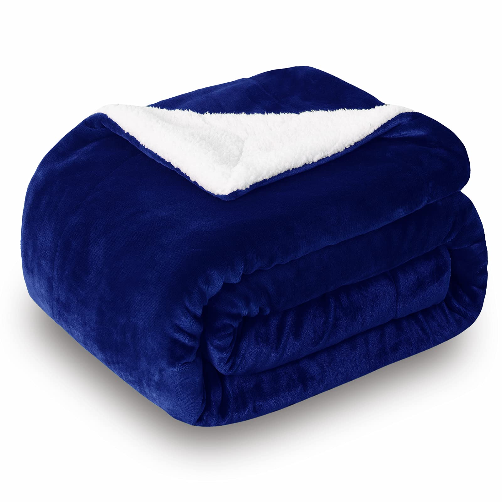 Sochow Sherpa Fleece Throw Blanket, Double-Sided Super Soft Luxurious Plush Blanket Throw Size, Blue, 50X60 Inches