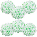 WYZworks Set of 6 - Green Polka DOT 8 - (6 Pack) Tissue Pom Poms Flower Party Decorations for Weddings, Birthday, Halloween, Bri