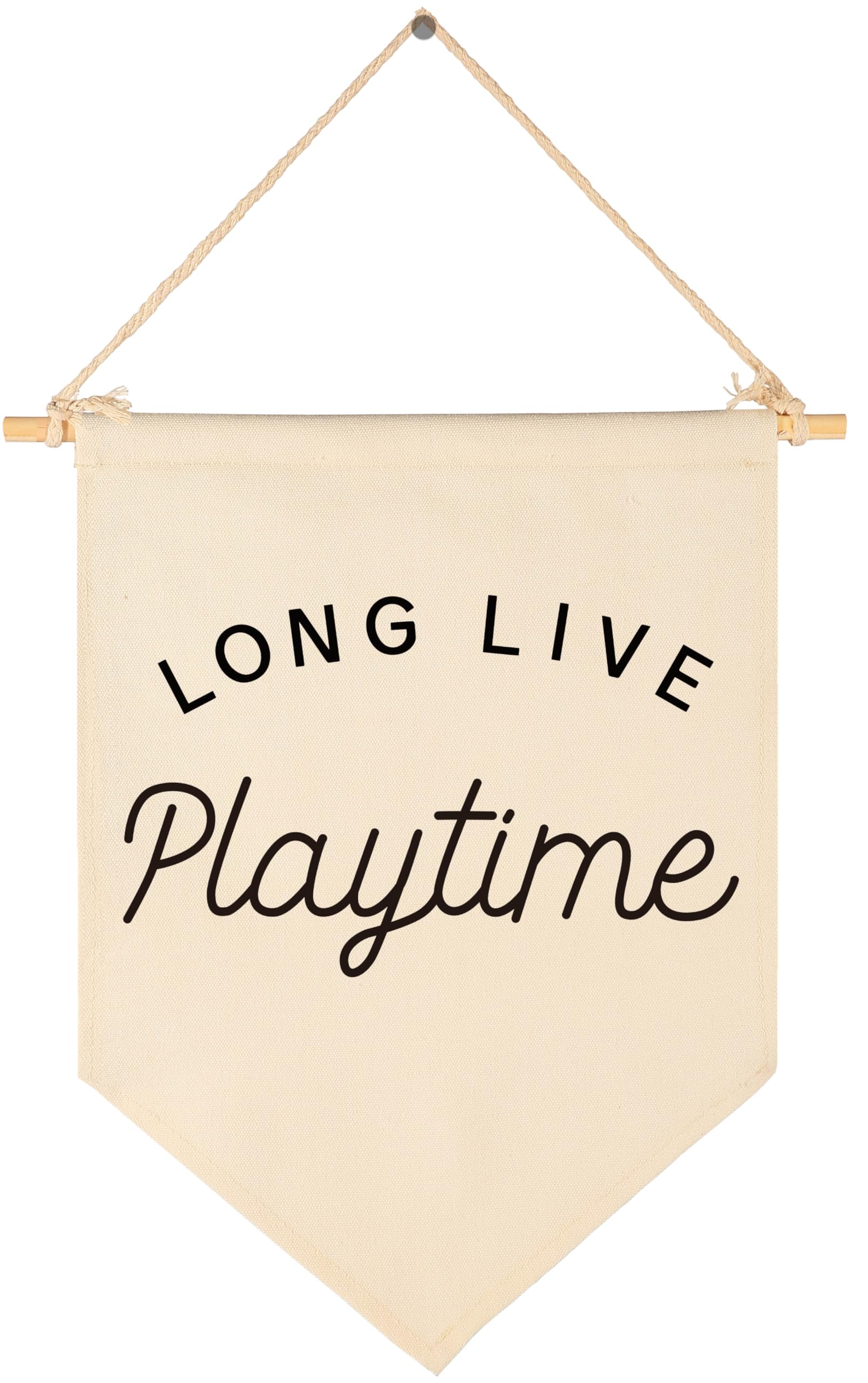 Long Live Playtime-New Baby Gifts-Sign Above Crib-Hanging Canvas Flag Wall Decor Gifts for Baby Boys Girls Kids-Canvas Hanging P