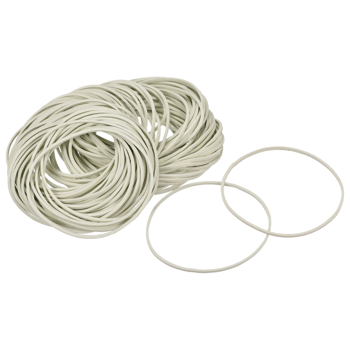 Meccanixity Rubber Band White Stretchable Rubber Elastic Band 2.3Inch Dia For Home Office Pack Of 200