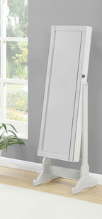 Coaster Home Furnishings Yvonne Contemporary Rectangular Cheval Mirror with Jewelry Storage Adjustable Bedroom Mirror Jewelry Armoire Dove Grey 901866
