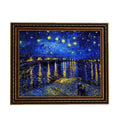 ELITEART - Starry Night Over The Rhone By Vincent Van Gogh Giclee Art Canvas Prints- Framed Size:27 3/5x34 3/5