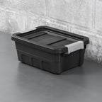 Sterilite 4 Gallon Plastic Stacker Tote, Heavy Duty Lidded Storage Bin Container For Stackable Garage And Basement Organization,