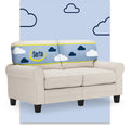 Serta Copenhagen 61 Rolled Arm Sofa, Easy Care Polyester, Soft Pillow Back, Pocket Coil Seat Cushions, Removable Covers, Lovesea