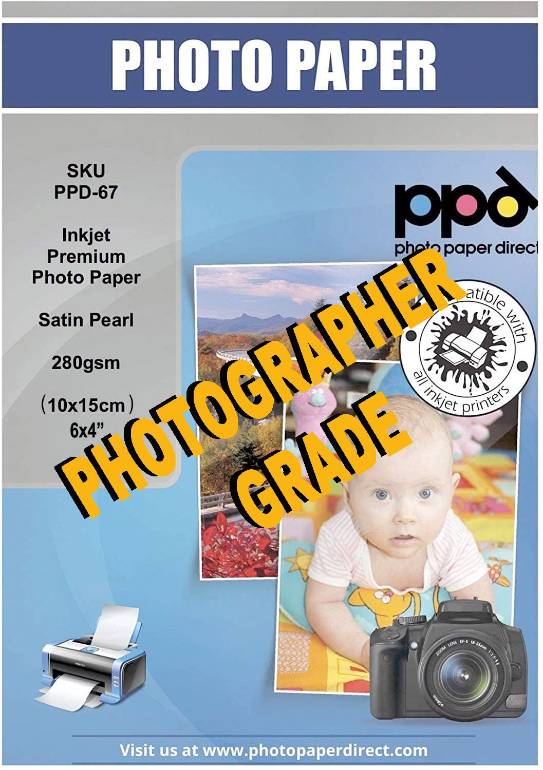 Ppd 100 Sheets Inkjet Super Premium Satin Semi Gloss Photo Paper 4X6 68Lbs 255Gsm 10.5Mil Microporous Professional Photographer