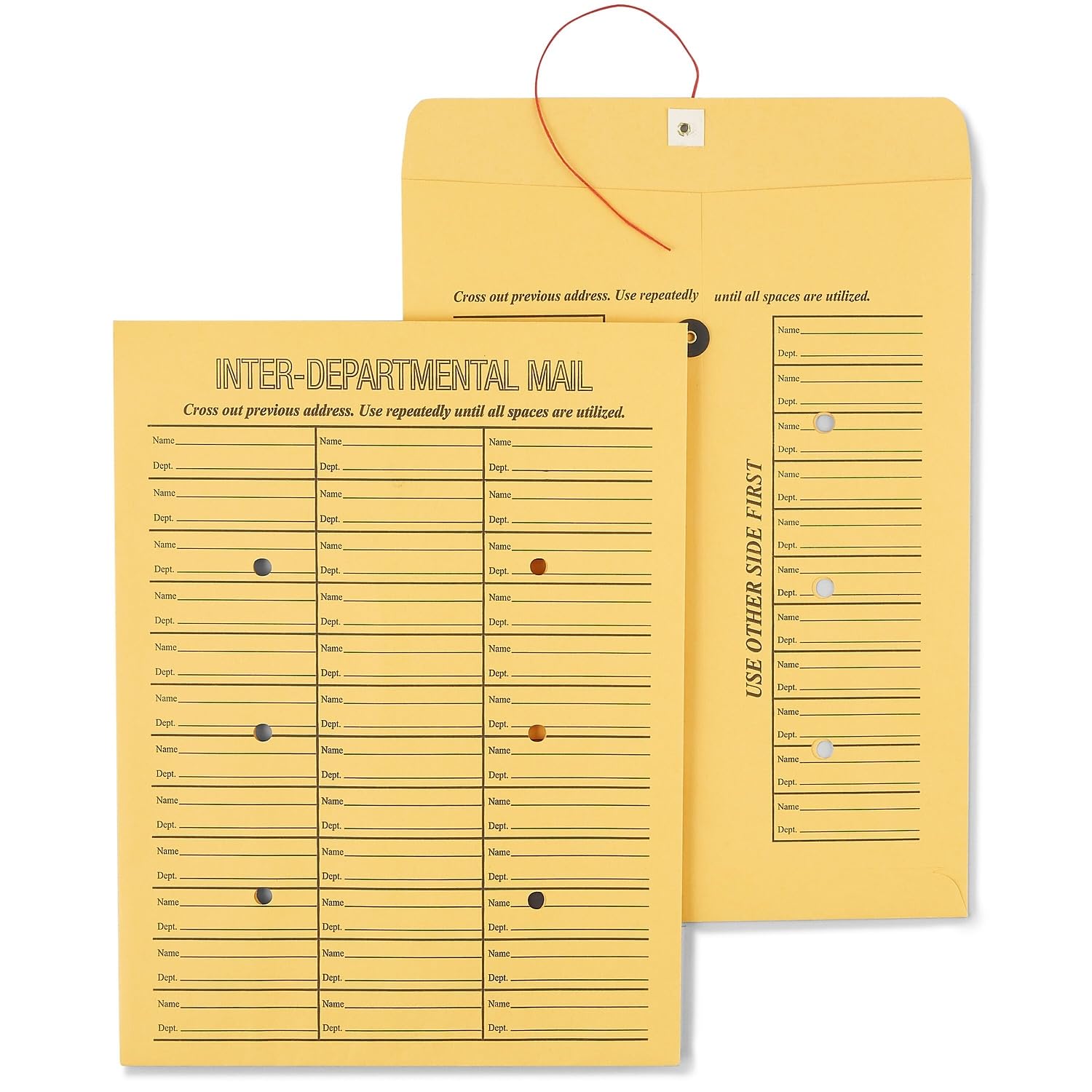 Staples 472993 Button-And-String Kraft Inter-Depart. Envelopes 10-Inch X13-Inch Brown 100/Bx