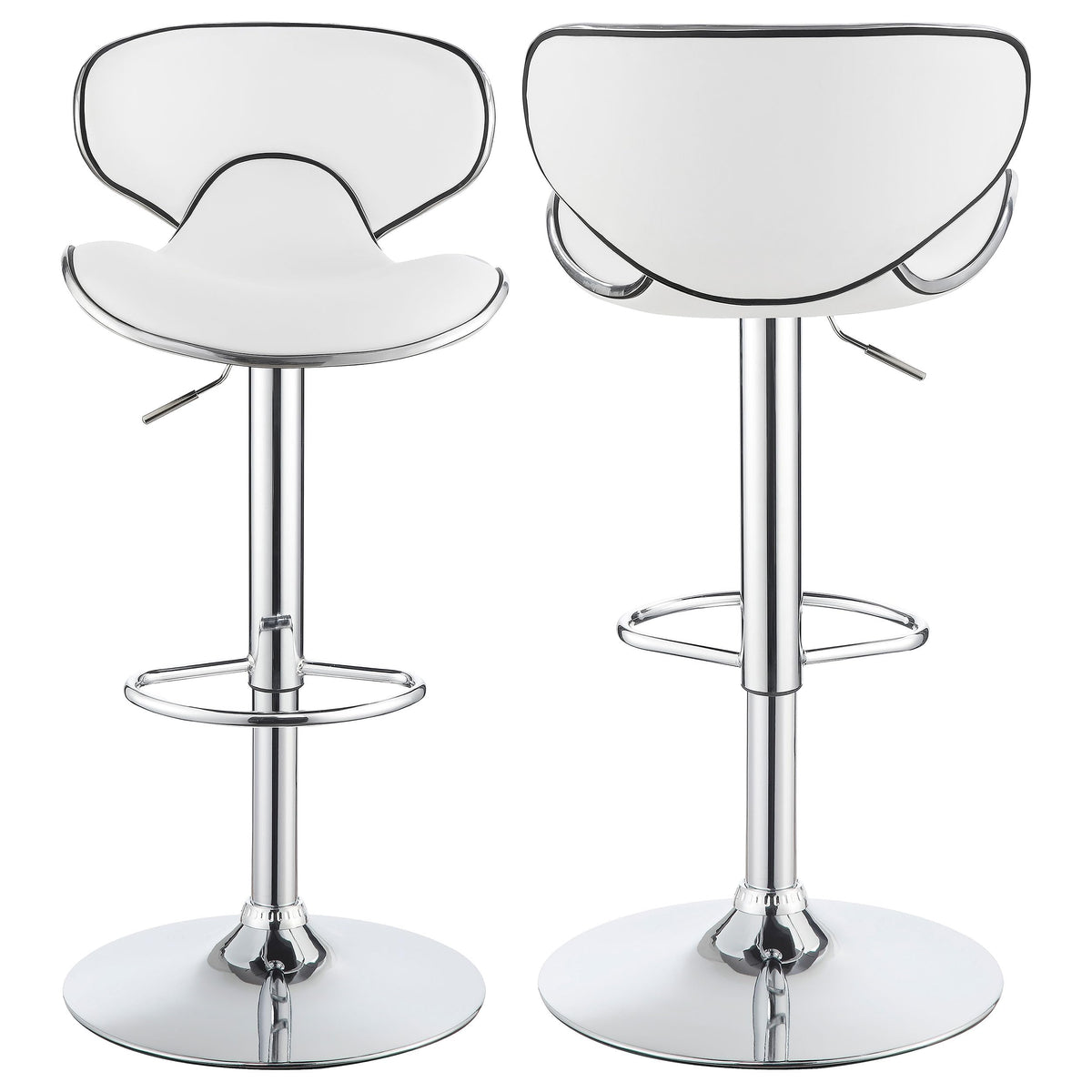 Coaster Home Furnishings Edenton Upholstered Adjustable Bar Stool White (Set of 2)