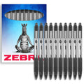 Zebra Z-Grip Smooth Ballpoint Pen - 1.0Mm - Black Ink & Barrel - Pack Of 10 - In Zebra Packaging