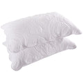 Bosowos Quilted Pillow Shams Set Of 2, Decorative Microfiber King Bed Pillow Shams, Soft Breathable Pillow Covers With Envelope