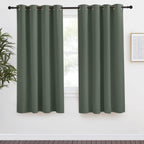 Nicetown Blackout Curtain For Living Room 68 Inch Long, 1 Panel, Dark Mallard, W55 X L68, Grommet Thermal Insulated Room Darkening Sound Proof Curtain For Bedroom/Kids Room