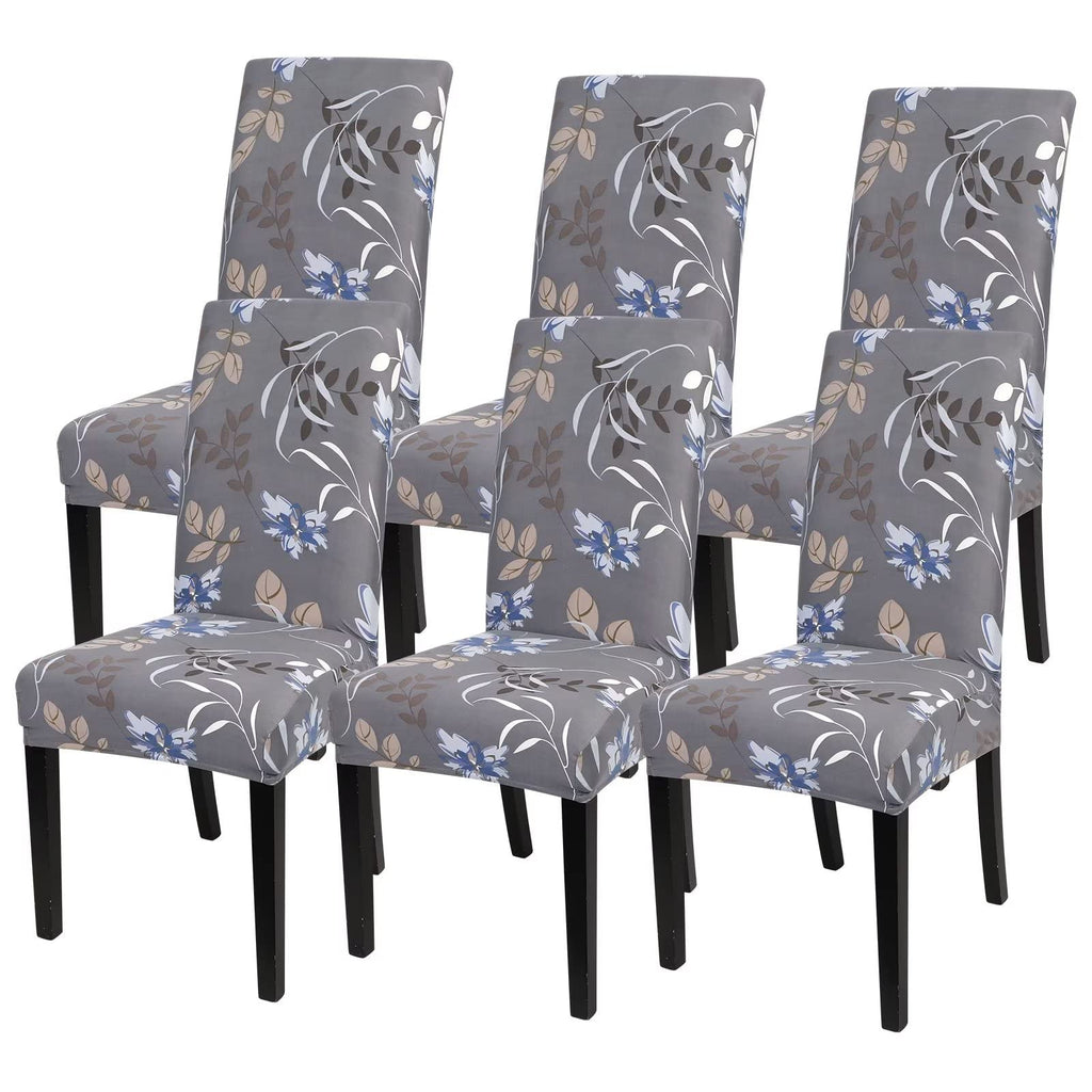 Searchi Dining Room Chair Covers Set Of 6, Stretch Printed Kitchen Chair Slipcovers Removable Washable Parsons Chair Covers Protector For Dining Room, Hotel, Ceremony (Flower Pattern4)