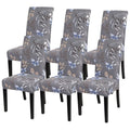 Searchi Dining Room Chair Covers Set Of 6, Stretch Printed Kitchen Chair Slipcovers Removable Washable Parsons Chair Covers Protector For Dining Room, Hotel, Ceremony (Flower Pattern4)