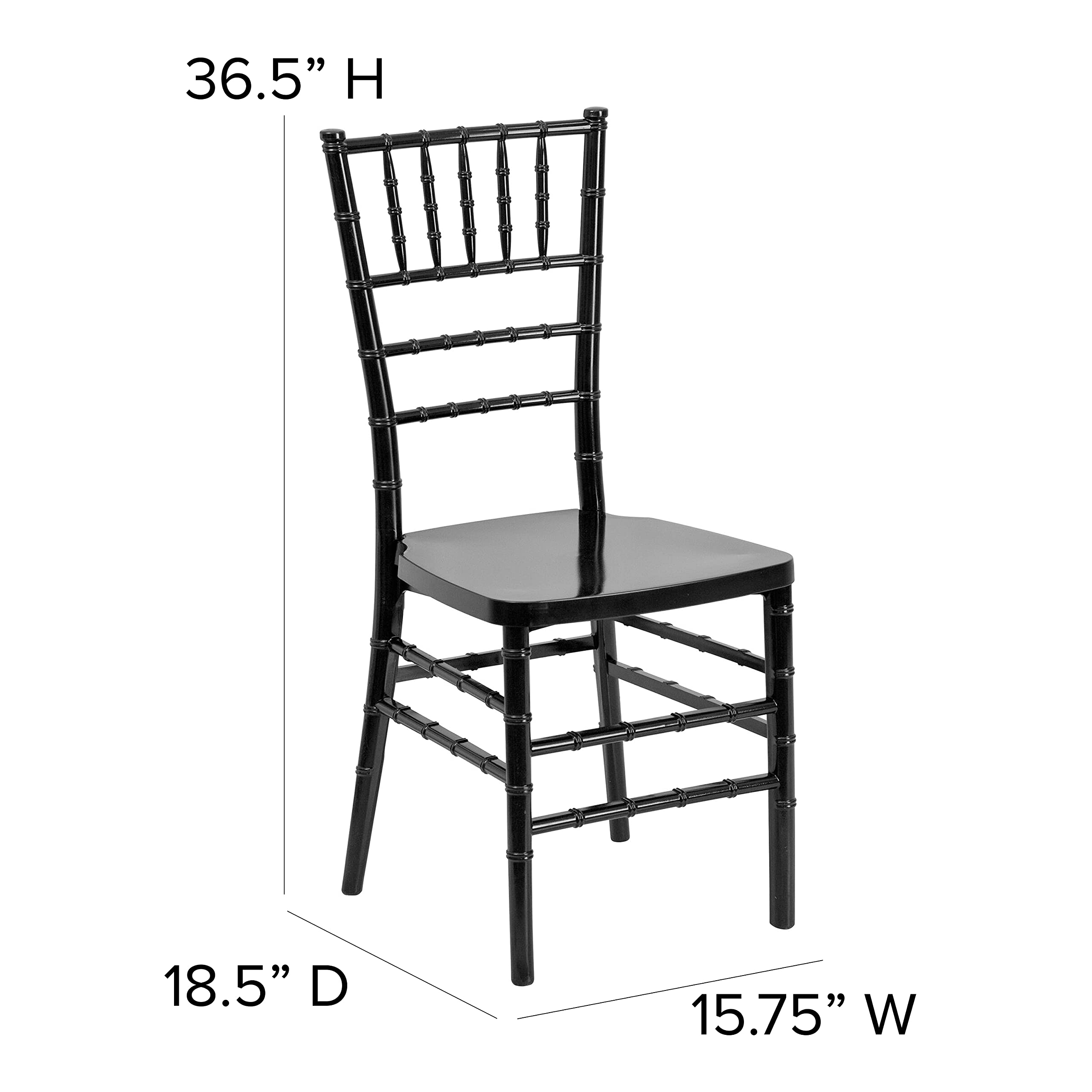 Flash Furniture HERCULES PREMIUM Series Black Resin Stacking Chiavari Chair