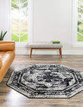 Unique Loom Sofia Collection Area Rug - Salle Garnier (4 1 Octagon, Black/ Ivory)
