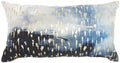 HomeRoots Grey Cotton Blue Abstract Lumbar Pillow