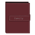 Pioneer Photo Albums EXP-46/BF 36-Pocket 4 by 6-Inch Embroidered Family Strap Sewn Leatherette Cover Photo Album, Mini, Burgundy