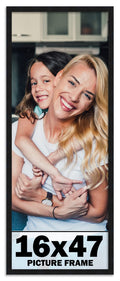 16x47 Frame Black Picture Frame - Complete Modern Photo Frame Includes UV Acrylic Shatter Guard Front, Acid Free Foam Backing Bo