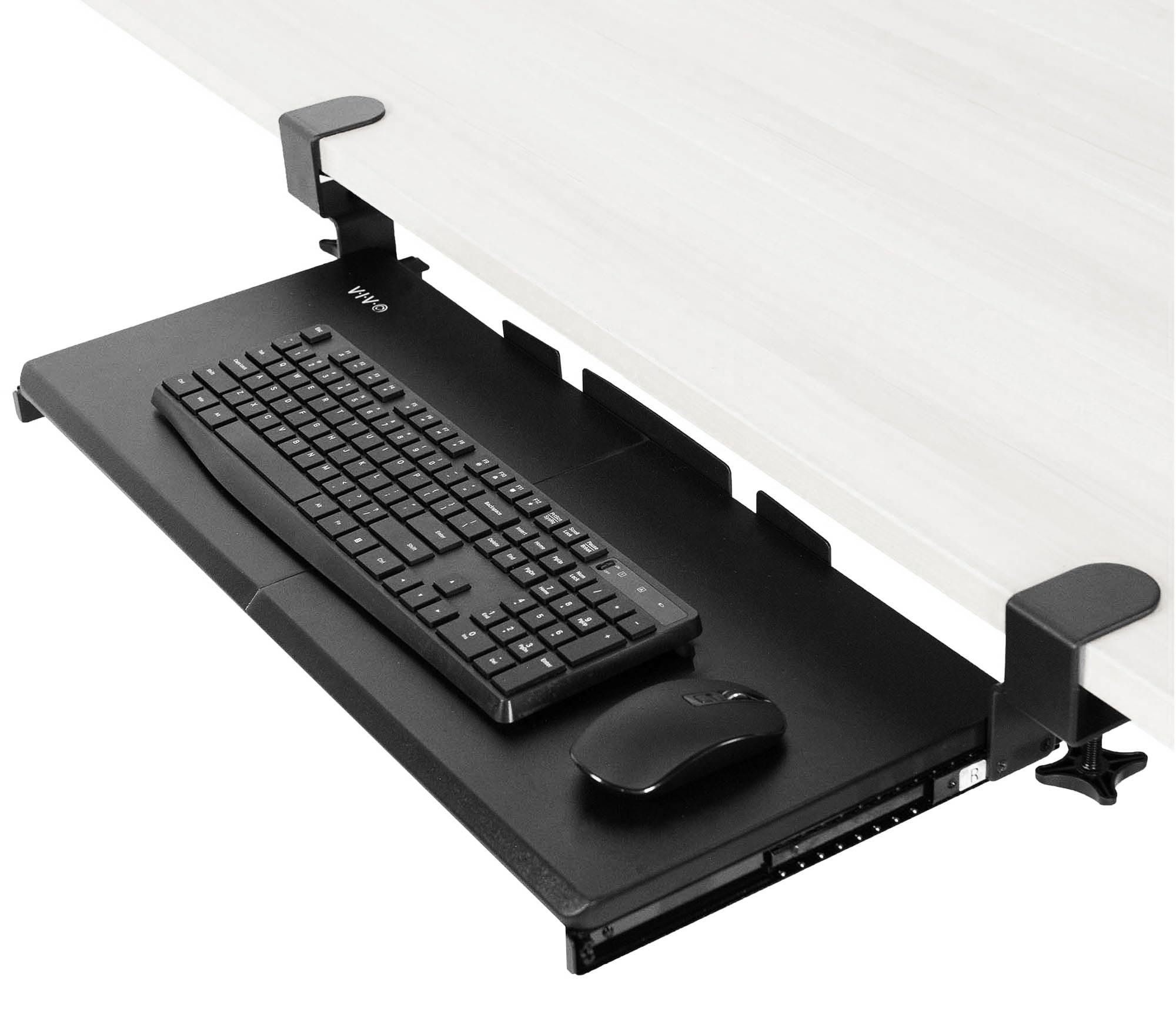 Vivo Large Keyboard Tray Under Desk Pull Out With Extra Sturdy C Clamp Mount System, 27 (33 Including Clamps) X 11 Inch Slide-Ou