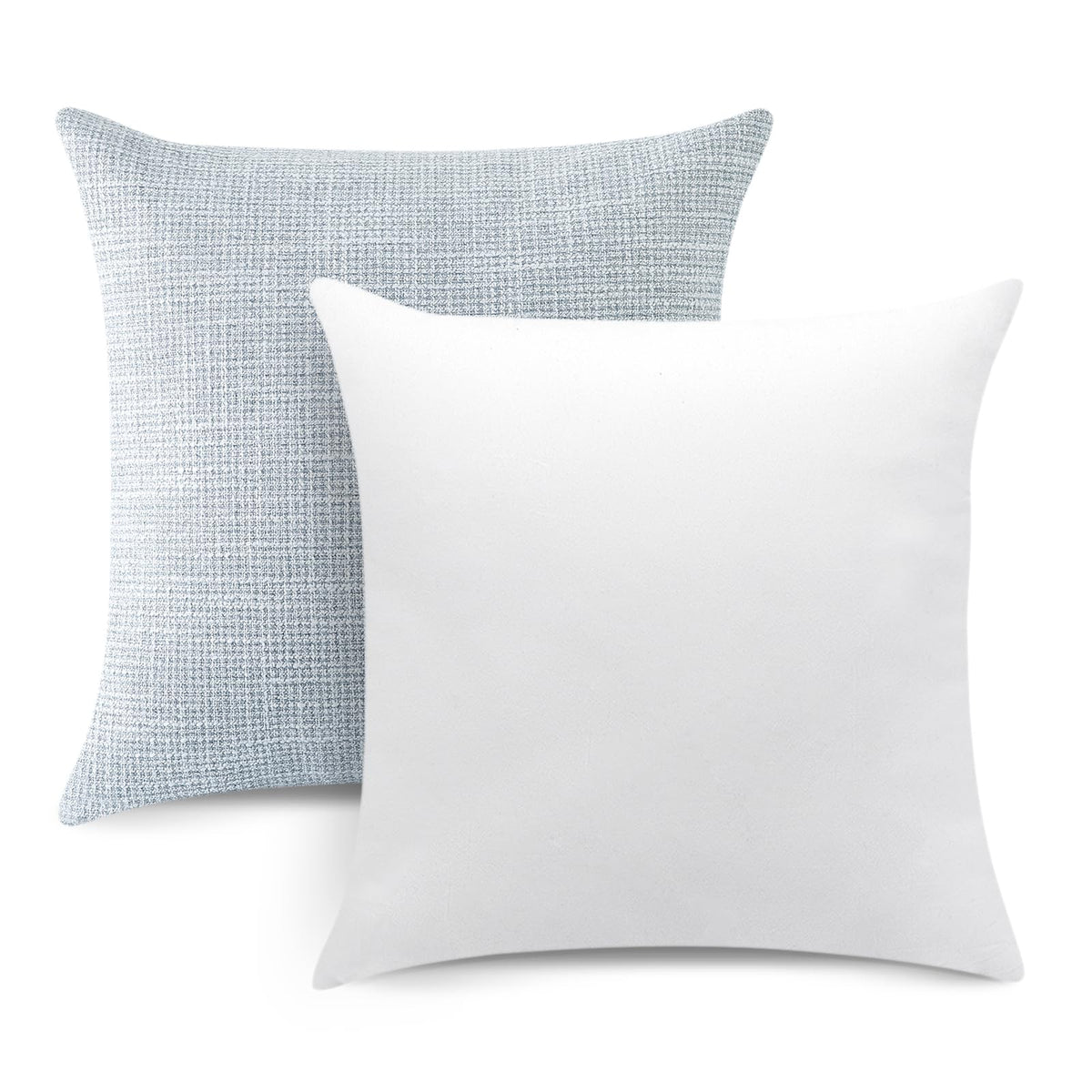 Otostar Set Of 2 Linen Throw Pillow Covers With Inserts Included Decorative Square Pillowcases With Inserts 24X24 Inch For Home Decor Sofa Bedroom Car 60 X 60 Cm Blue Grey