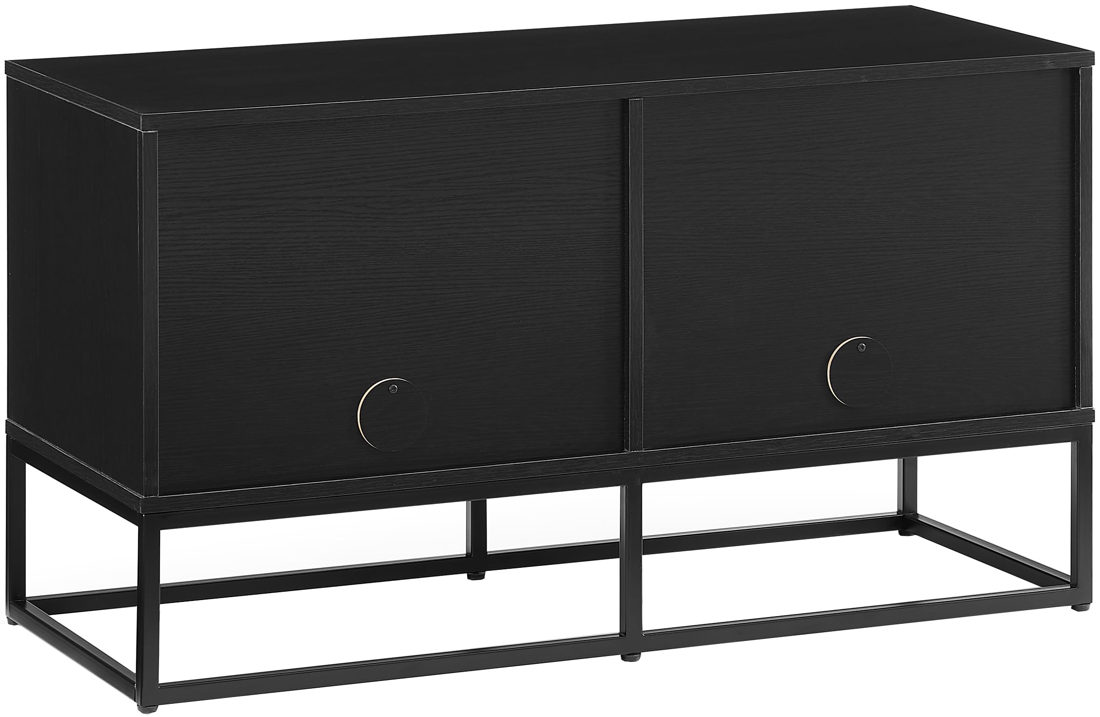 Crosley Furniture Enzo Medium Vinyl Record Storage TV Stand and Entertainment Center, Media Console, Black